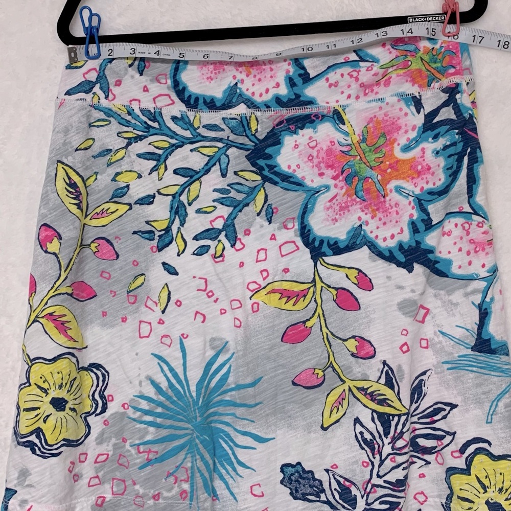 fresh produce Floral Mini Skirt in White with Blue, Pink & Yellow Print - Picture 5 of 8